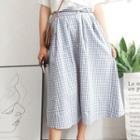 Gingham A-line Buttoned Midi Skirt