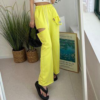 Slit-detail Wide-leg Sweatpants