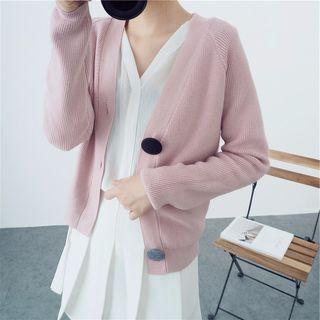 Buttoned Plain Basic Cardigan
