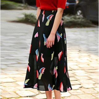 Mesh Print Skirt