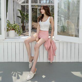 Snap-button Ribbed Tank Top