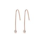 Sterling Silver Plated Rose Gold Simple Fashion Geometric Long Cubic Zirconia Earrings Rose Gold - One Size
