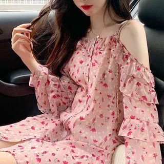 Cold Shoulder Floral Dress