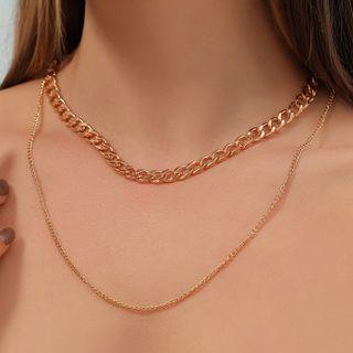 Layered Necklace 01 - Gold - One Size