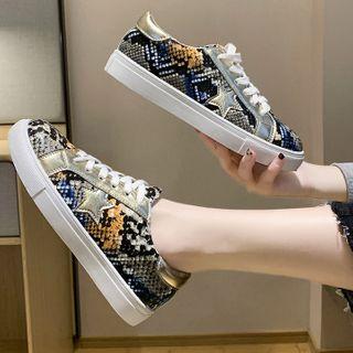 Snakeskin Print Sneakers