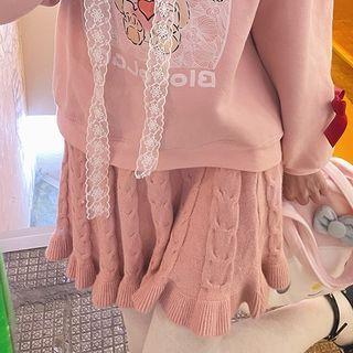 Knit Mini A-line Skirt Pink - One Size