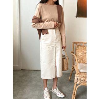 Slit-front H-line Long Skirt