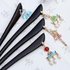 Retro Alloy Butterfly Wooden Hair Stick