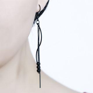 Beaded Fringed Drop Earring / Clip-on Earring