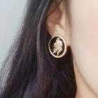 Glaze Embossed Head Earring