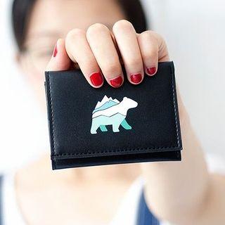 Printed Faux Leather Flap Wallet
