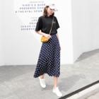 Dotted Midi A-line Skirt / Set