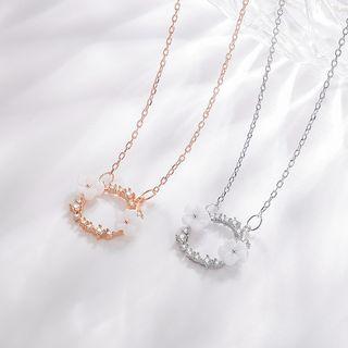 Rhinestone Floral Chain Necklace
