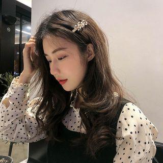 Faux Pearl Rhinestone Hair Clip White Faux Pearl - Gold - One Size