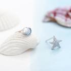 Non-matching 925 Sterling Silver Shell & Starfish Earring 1 Pair - Silver - One Size