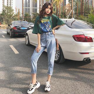 Slim-fit Cropped Harem Jeans