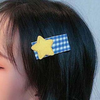 Fabric Fried Egg / Star Hair Clip