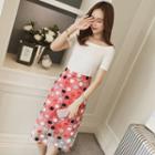 Set: Short-sleeve T-shirt + Print Skirt