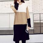 Colour Block Long-sleeve T-shirt Dress