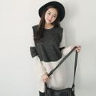 Color-block Brushed-fleece Dress