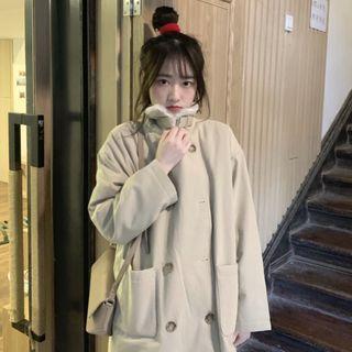 Stand-collar Double Breasted Jacket