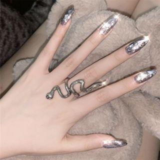 Shell Pointed Faux Nail Tips 670 - Black - One Size