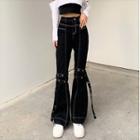 High-waist Stitch Boot-cut Pants