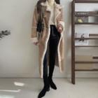 Belted Faux-fur Lined Long Coat