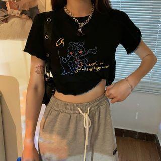 Short-sleeve Cropped T-shirt / Sweatpants / Mini A-line Skirt (various Designs)