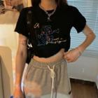 Short-sleeve Cropped T-shirt / Sweatpants / Mini A-line Skirt (various Designs)