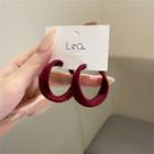 Flocking Open Hoop Earring 1 Pair - Red - One Size