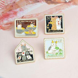 Cat Stamp Brooch (various Designs)