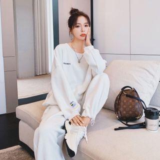 Set : Sweatshirt Jacket + Gathered Cuff Pants