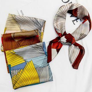 Geometric Print Satin Scarf