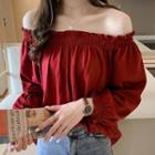 Shirred Blouse Red - One Size