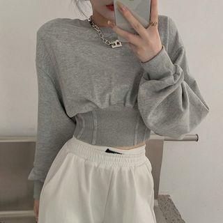 Cropped Sweatshirt / High-waist Wide-leg Pants