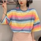 Short Sleeve Rainbow Stripe T-shirt