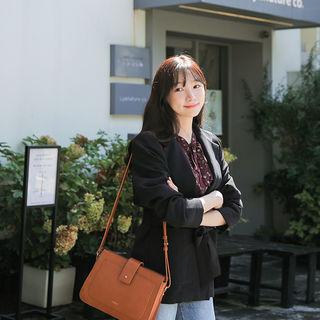 Notched-lapel Wrap Blazer With Sash