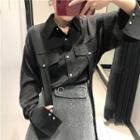 Dual Pocket Shirt / A-line Glitter Skirt