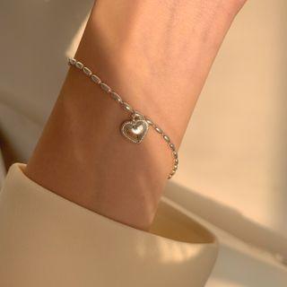 925 Sterling Silver Heart Charm Bracelet