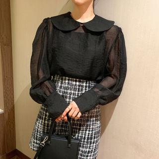 Round-collar Sheer Top