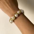 Faux Pearl Chunky Bracelet 751 - Gold - One Size