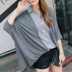 Stand-collar Mock Two-piece Blouse