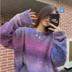 Gradient Loose-fit Sweater Purple - One Size