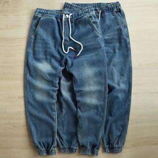 Drawstring High Waist Jeans