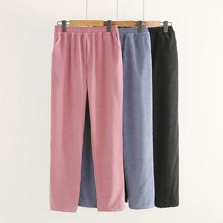 Elastic Waist Straight-leg Pants