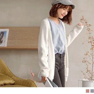 Puff Sleeve Gingham V-neck Blouse