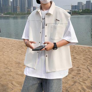 Pocket Front Snap Button Vest