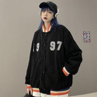 Numbering Corduroy Baseball Jacket