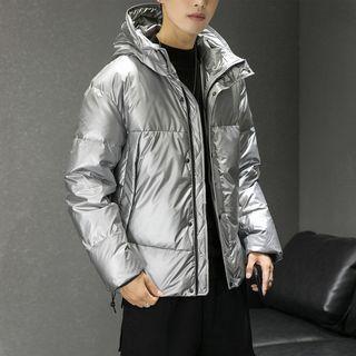 Hooded Padded Printed Zip Jacket